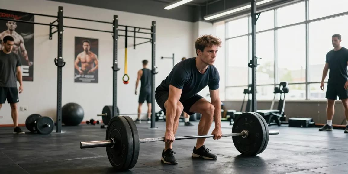 Man training at the pharmaqo shop gym, showcasing strength and dedication during a deadlift exercise.