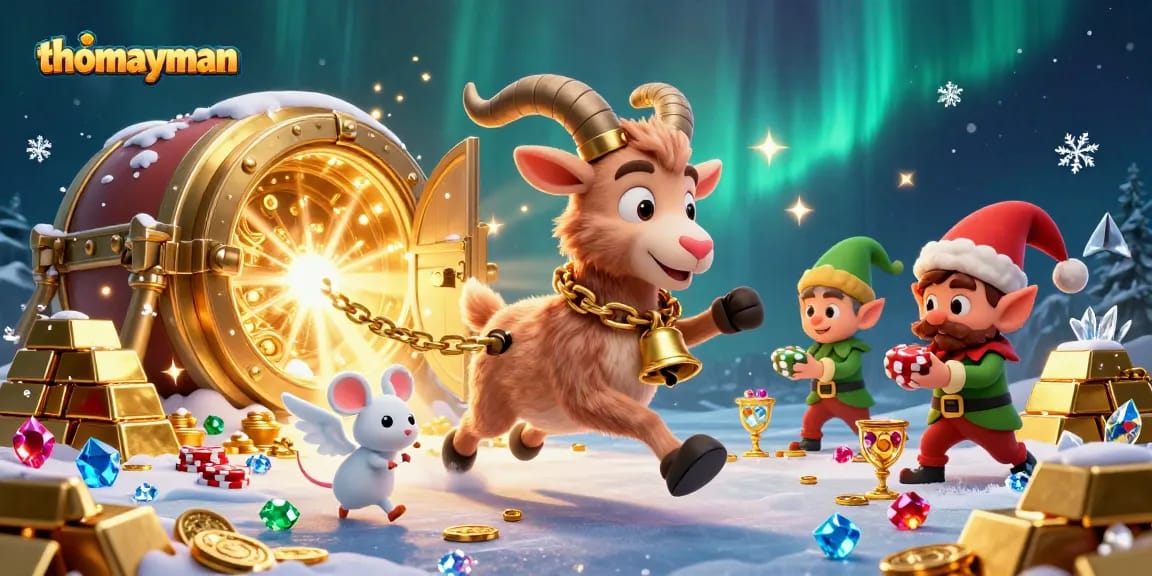 Experience thomayman’s thrilling casino adventure with festive characters and sparkling treasures.
