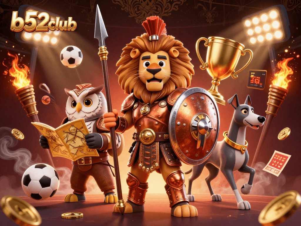 b52club brings thrilling sports betting action with animated characters and vibrant game elements