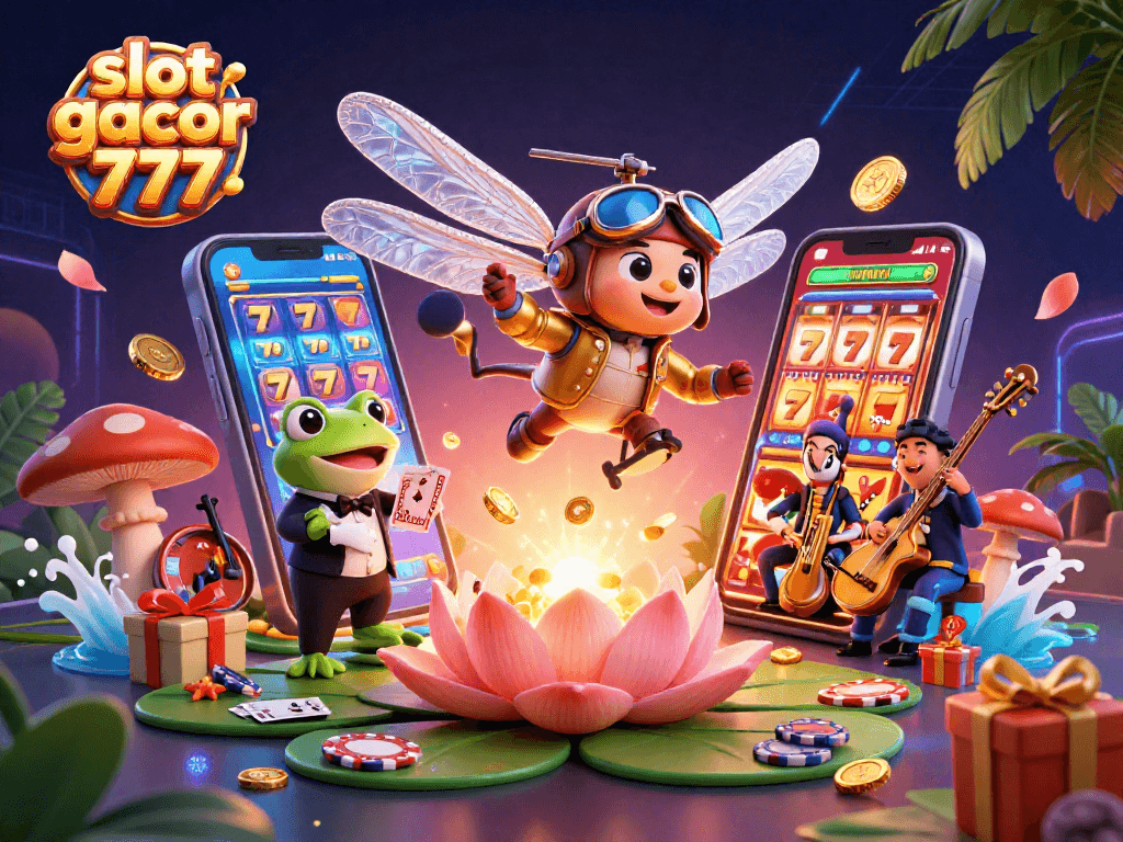 Engage in the thrilling world of slot gacor 777 with vibrant 3D characters and dynamic casino elements.