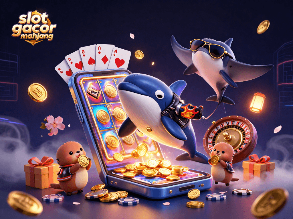 Experience thrilling slot gacor mahjong action with whimsical characters and vibrant casino elements.