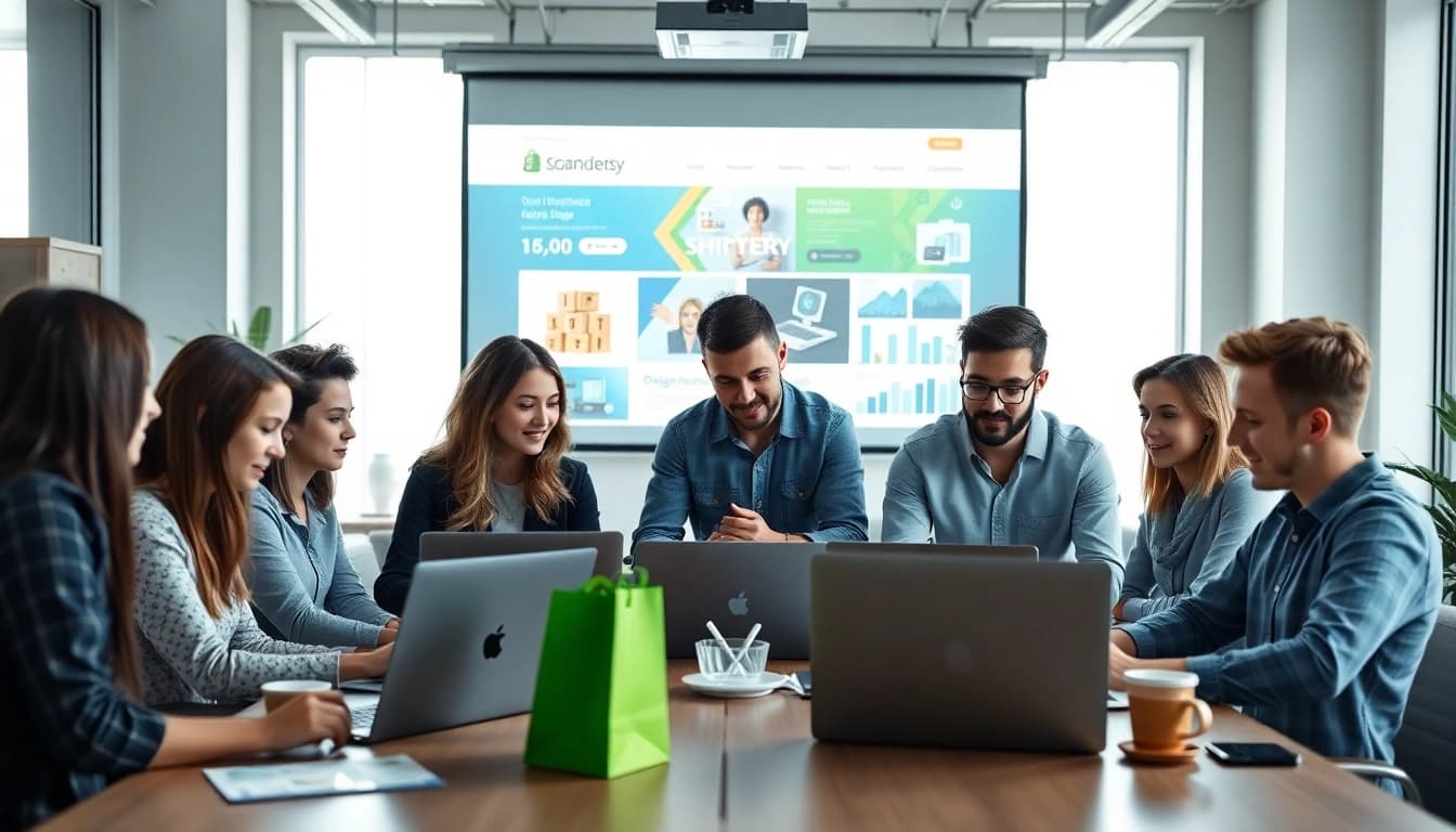Innovative team at a Shopify agency India collaborating over eCommerce projects.