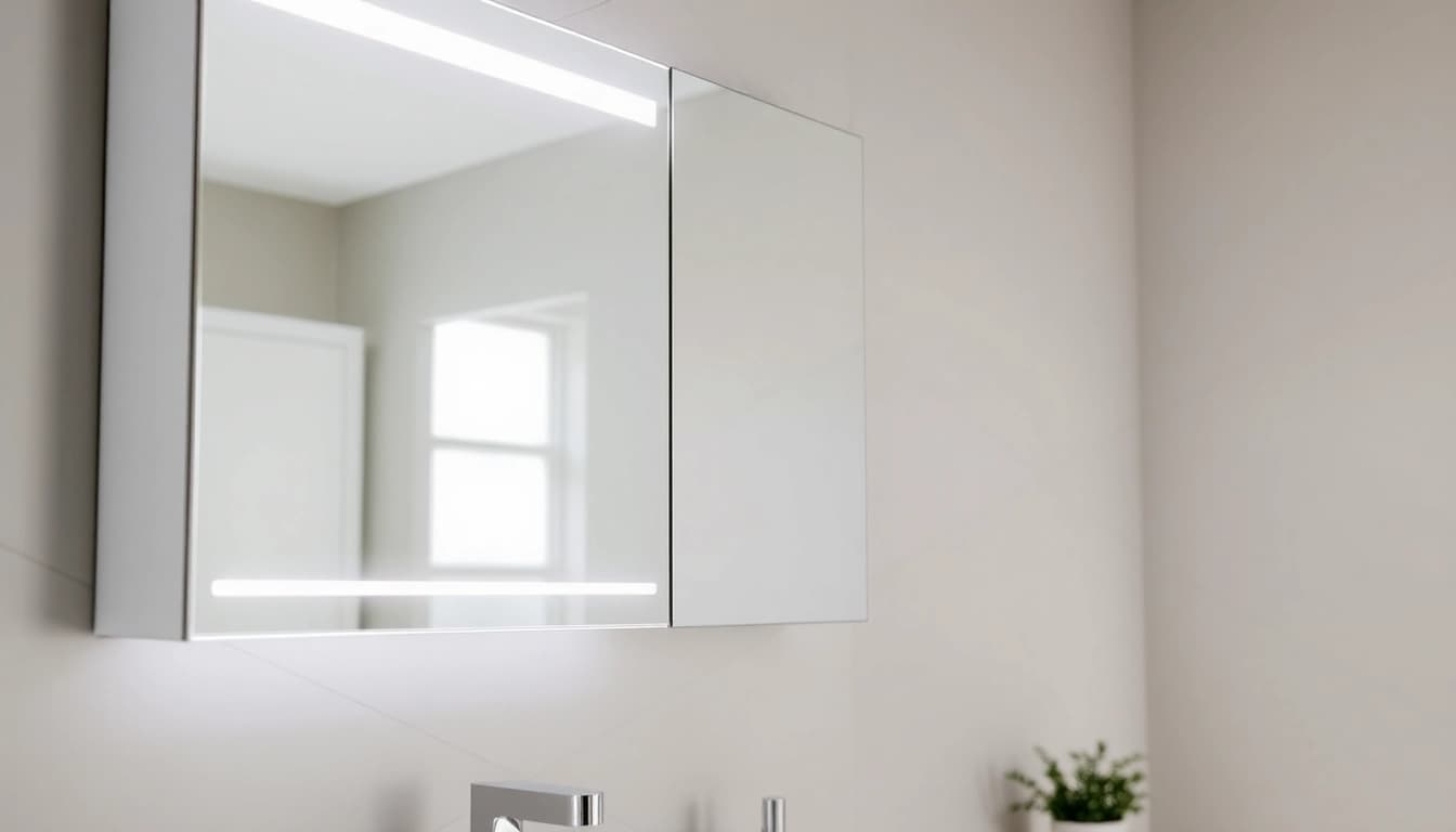 Moderne badezimmer spiegelschränke beleuchtung mit eleganter integrierter Beleuchtung im Badezimmer.