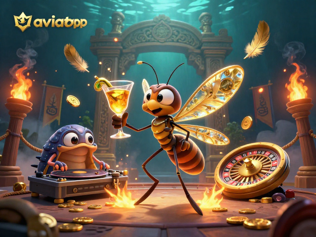 Engage with the thrilling aviator app featuring vibrant casino elements and characters.