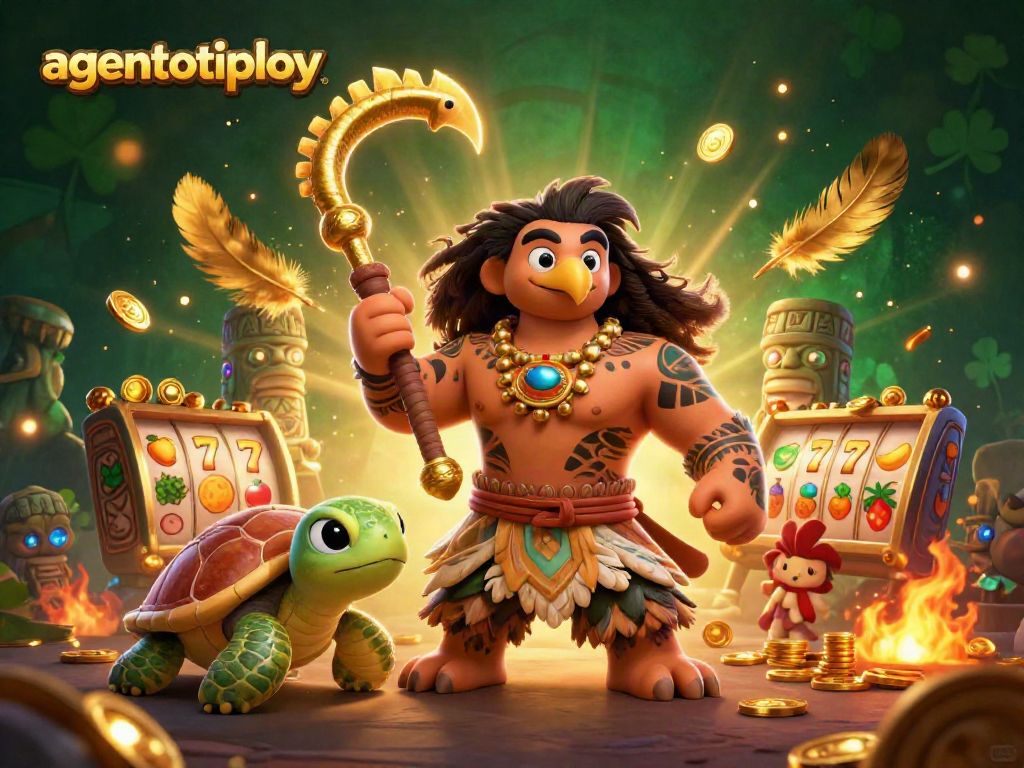 Spin the reels of fortune with agentotoplay in a vibrant casino scene.