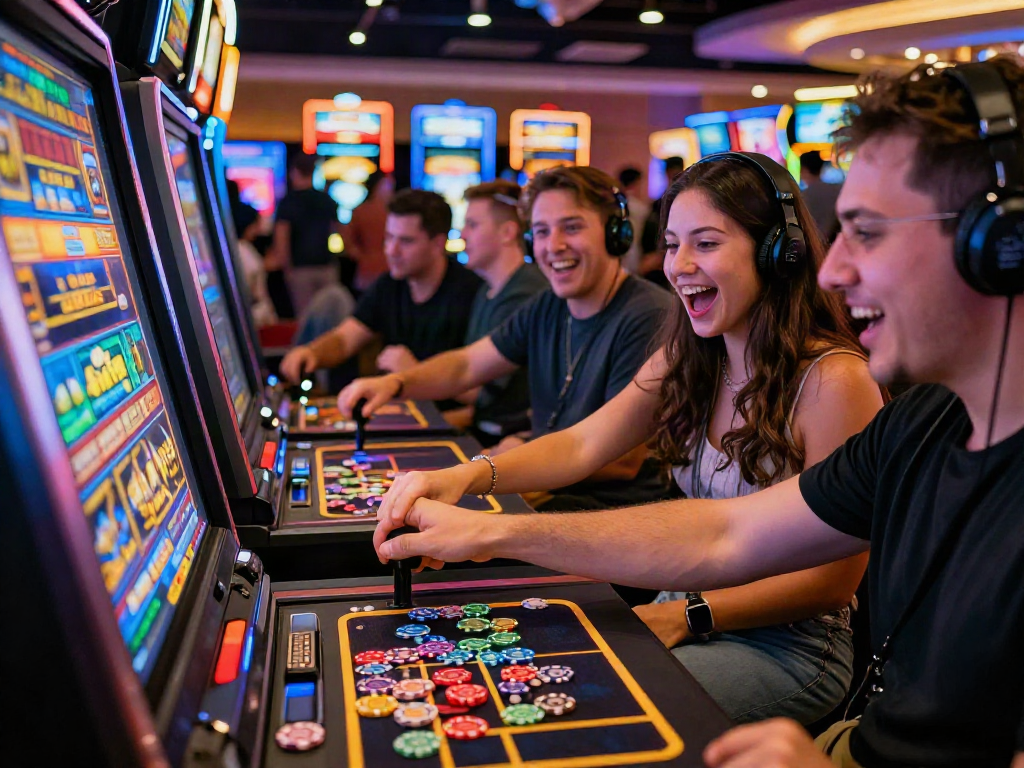 Experience the excitement of playing slot 5k qris at a lively casino.