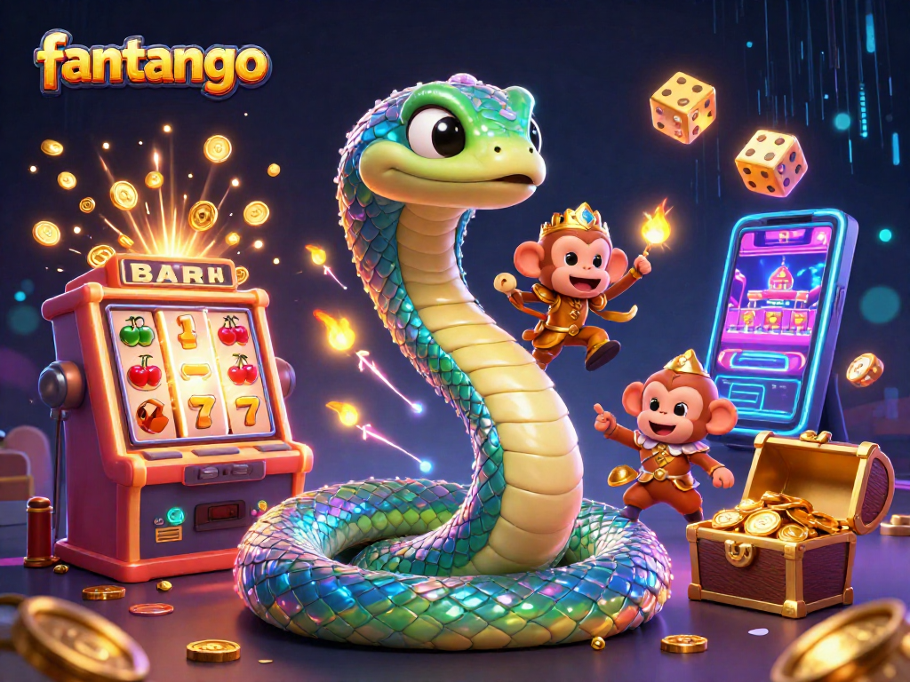 Spin the reels of fantango with vibrant characters and dazzling casino elements bursting with excitement.