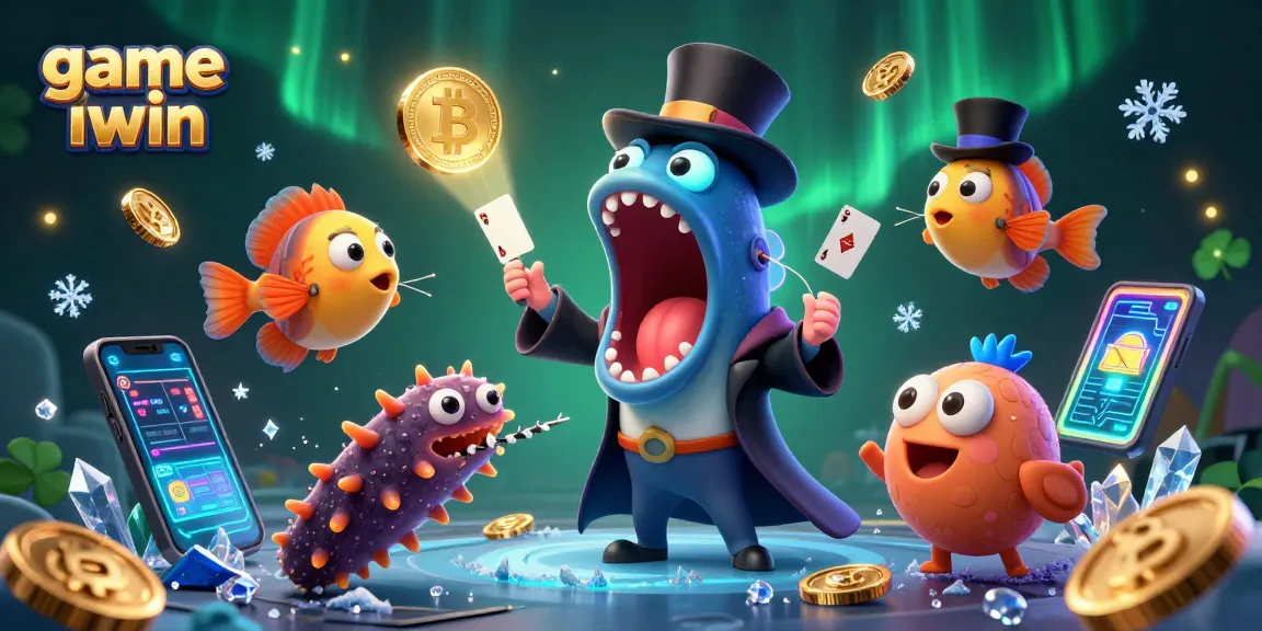 Engage in game iwin action with a deep-sea themed magical casino illustration featuring unique characters.