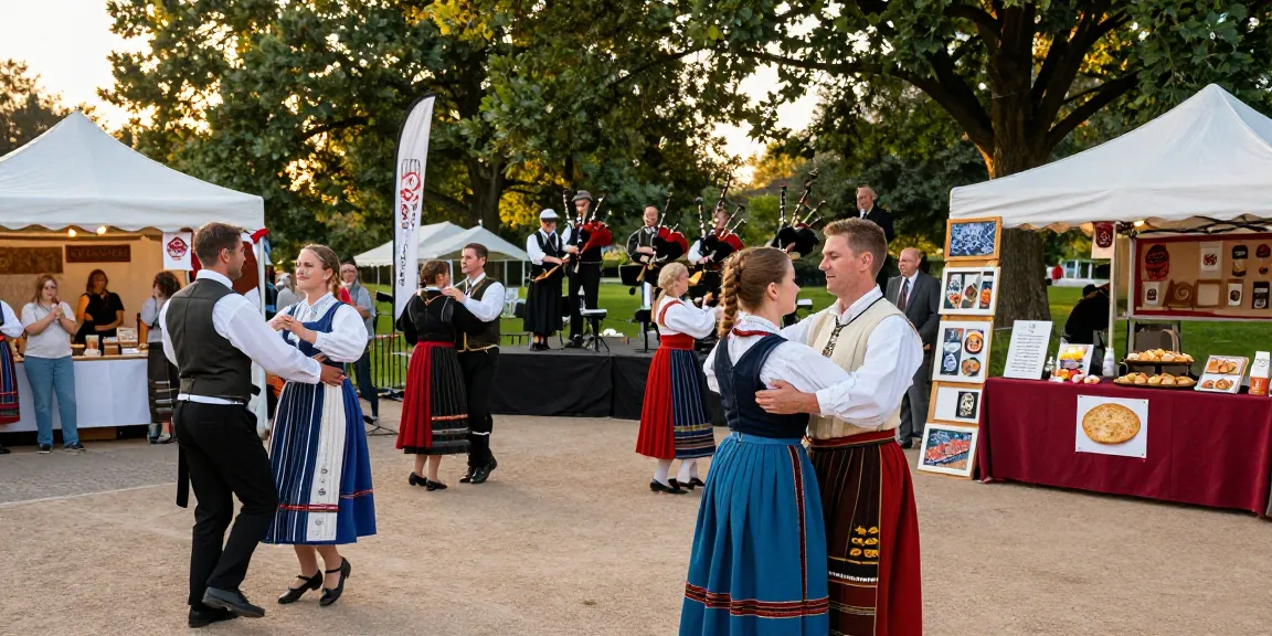 Cultural festival scene promoting Breton culture with joyful attendees celebrating tradition through dance and music, highlighting the essence of เกมสล็อต.