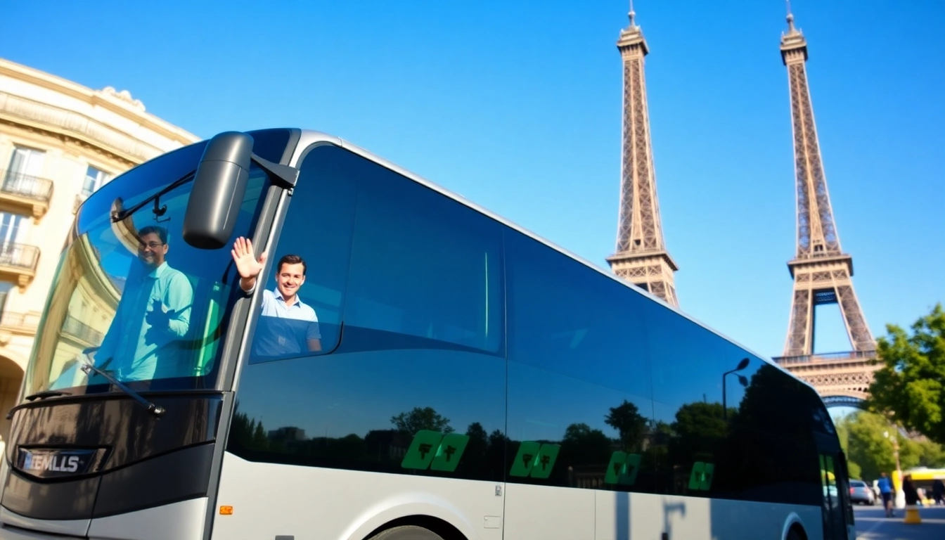 Experience transfers from paris airport to disneyland with a vibrant shuttle bus journey through Paris.
