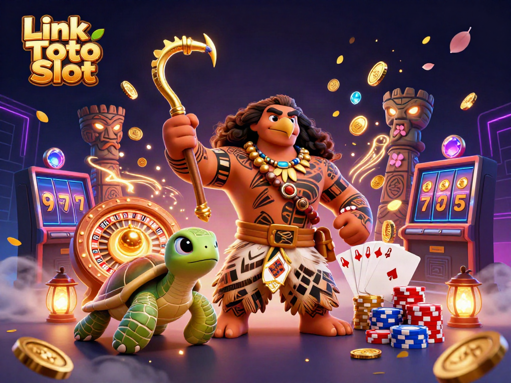 Menangkan peluang di Link Toto Slot dengan ilustrasi kasino yang semarak dan menawan.
