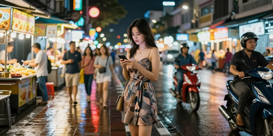 Gái gọi thể hiện phong cách sống đô thị năng động trong ánh đèn neon.