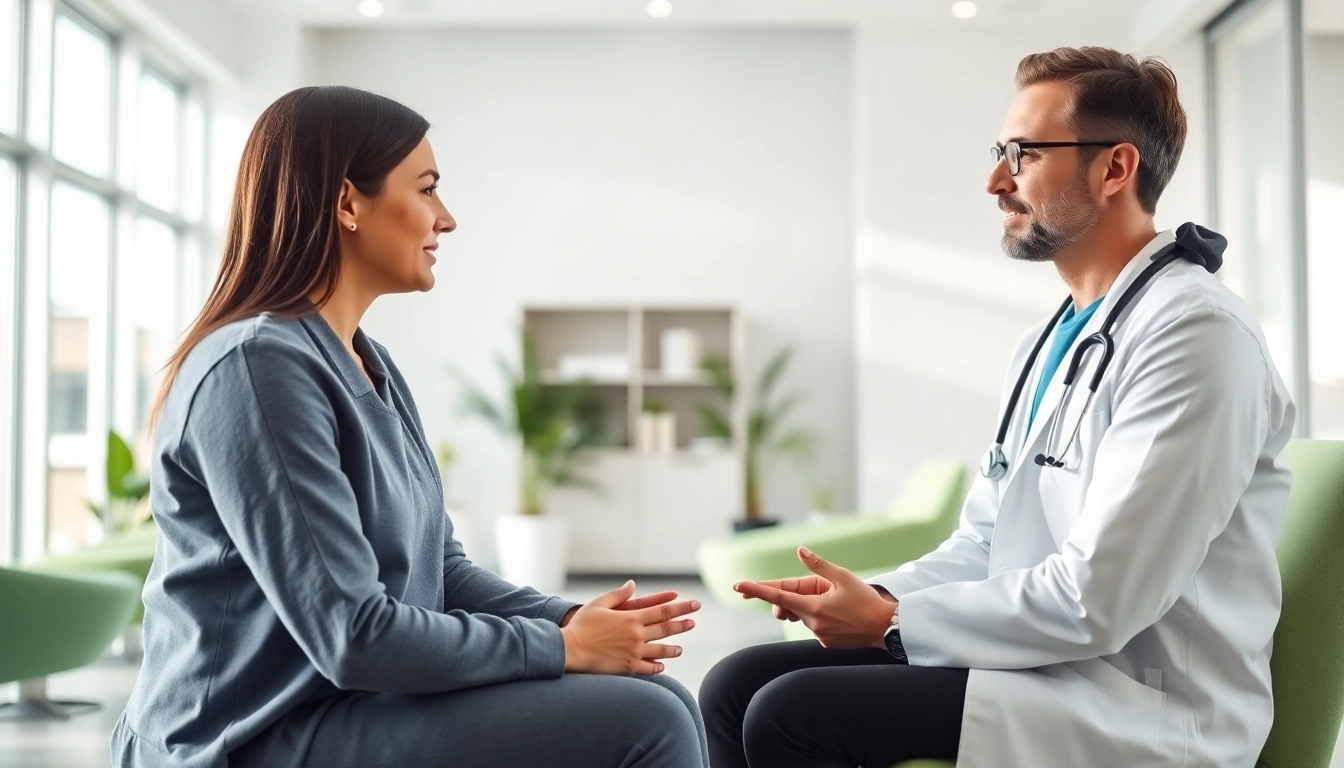 Discussing safe astaxanthin dosage with a healthcare professional in a bright clinic.