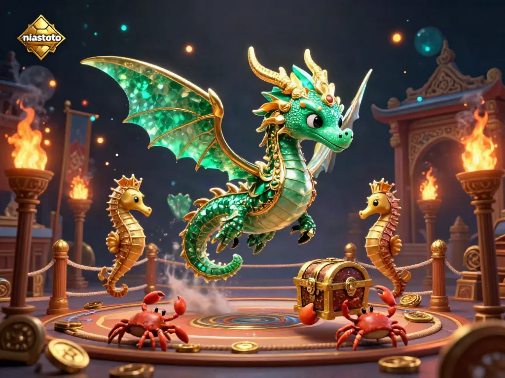 Engage with niastoto's colorful sea dragon and dynamic treasures in an energetic online casino atmosphere.