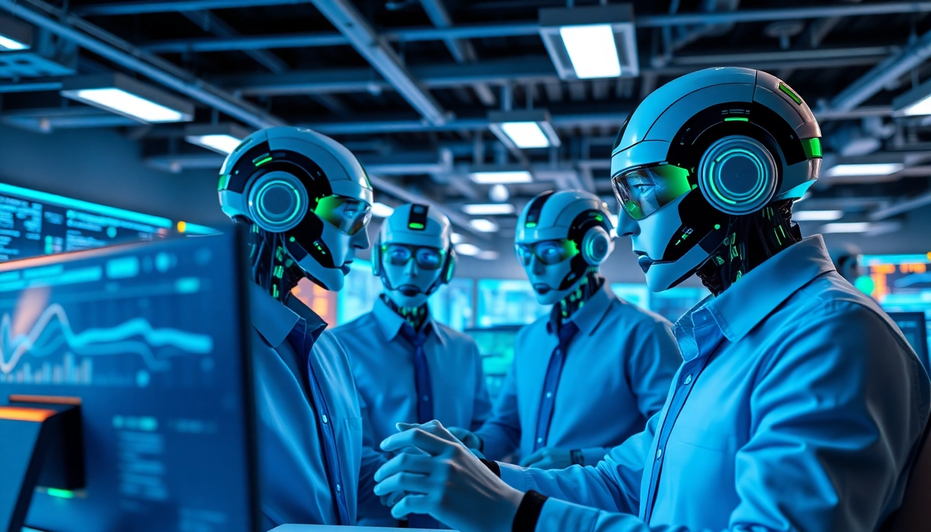 Explore AI agents autonomously performing tasks in a modern workspace.