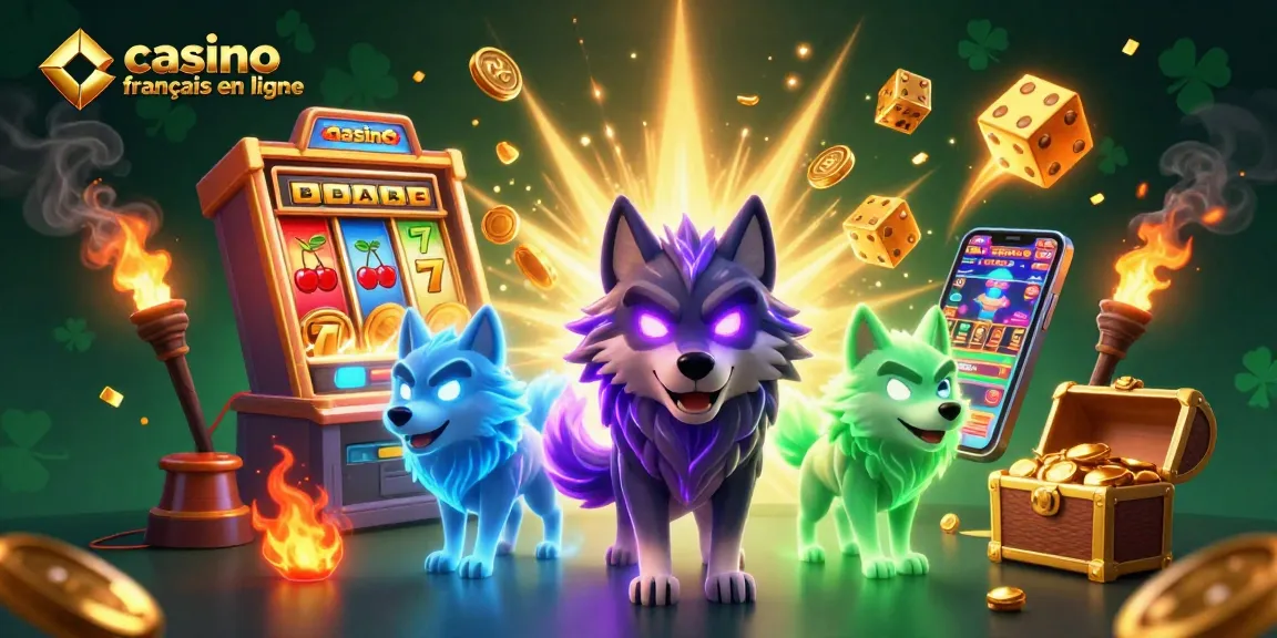 Jouez et gagnez sur un casino français en ligne avec cette scène illustrée de casino dynamique.