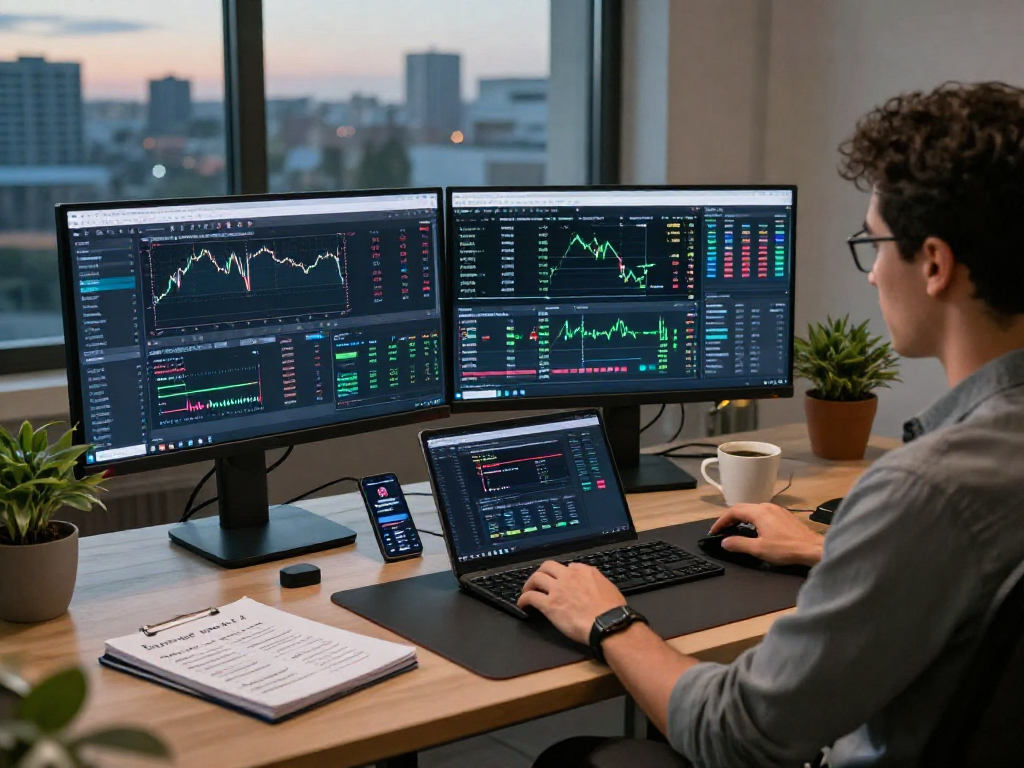 MetaTrader 5 交易平台的现代交易工作区,显示市场深度和图表分析。