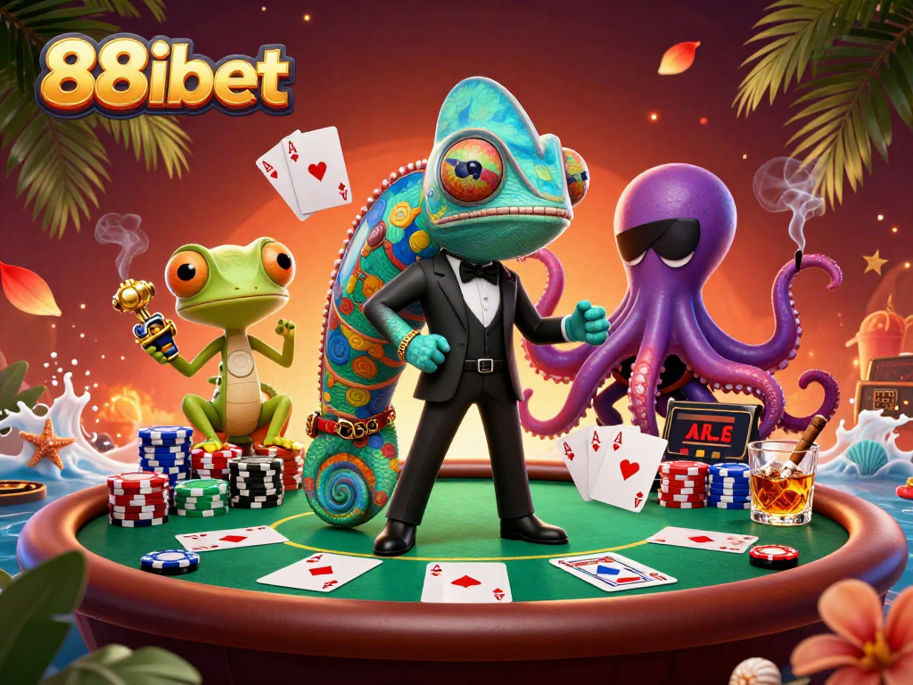 Engage with the thrilling world of 88ibet as chameleon agents and colorful poker elements collide.