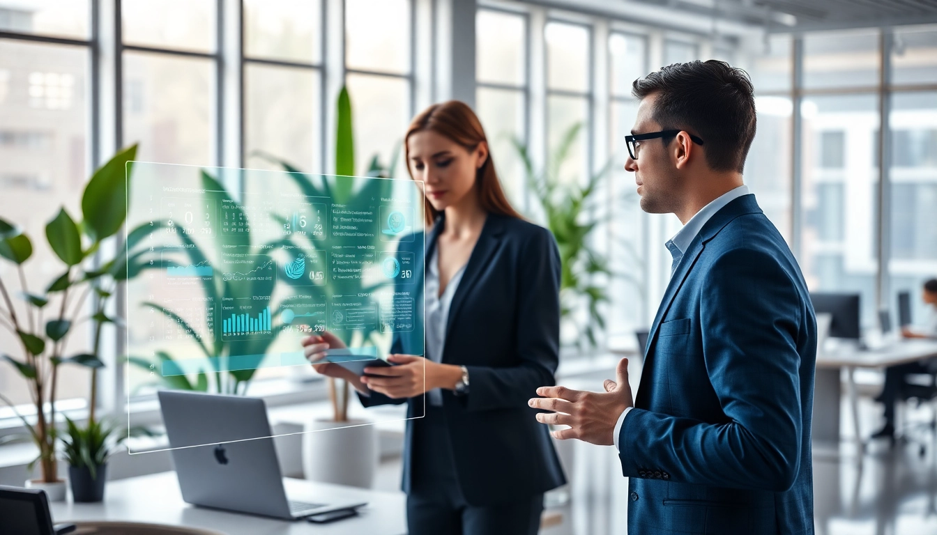 Replace executive assistant with AI, showcasing a virtual assistant in a modern office setting.
