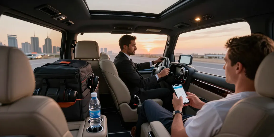 Airport Transfers Service Dubai with a professional chauffeur and luxury vehicle ensuring a comfortable ride.