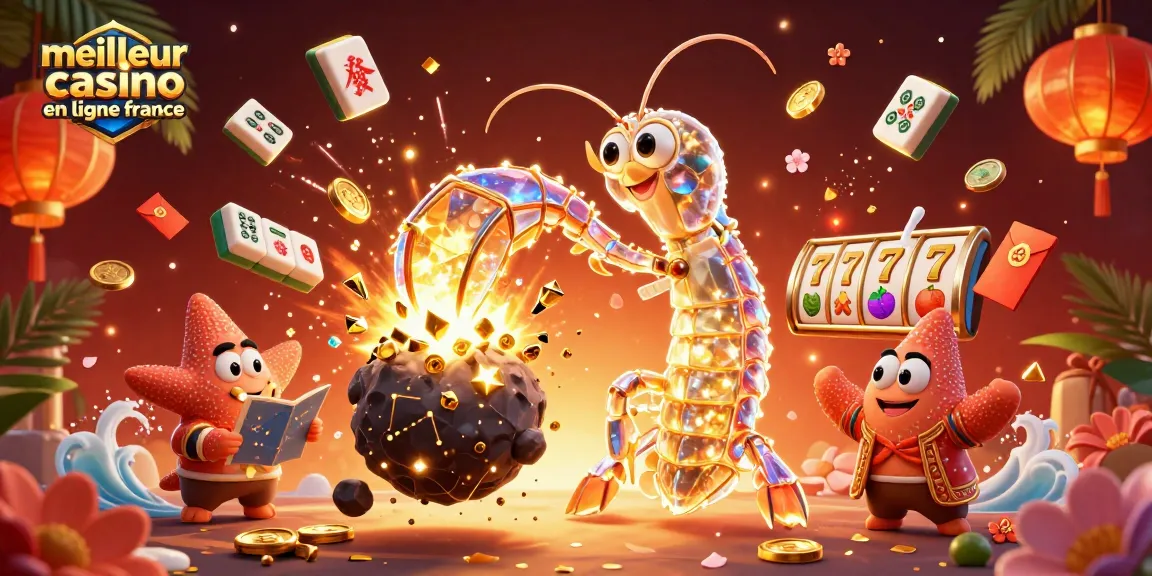 Expérimentez le meilleur casino en ligne France avec des personnages dynamiques dans une scène illustrée.