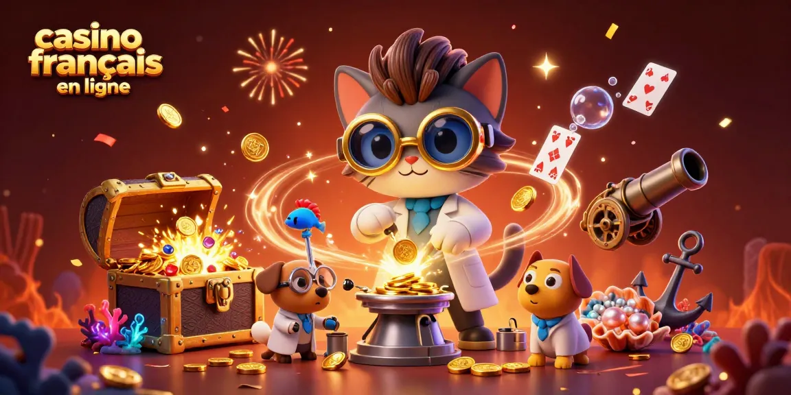 Faites tourbillonner vos gains avec cette scène ajustée aux casinos français en ligne animée par un chat fou et un chien