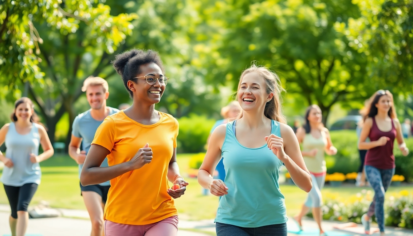 Engaging scene with Heart Health Tips showcased through community activities promoting healthy lifestyles.