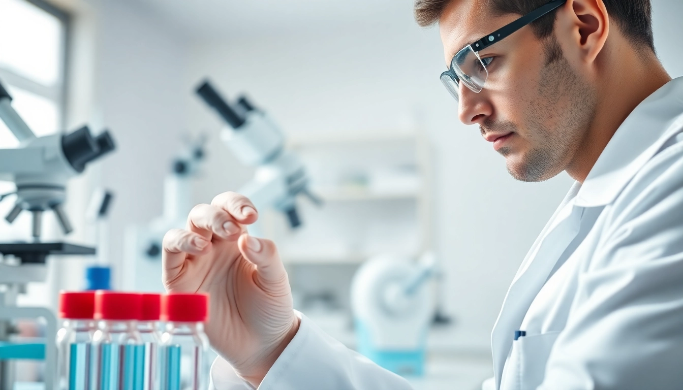 Researching GHK-Cu in a clinical lab setting with scientific equipment