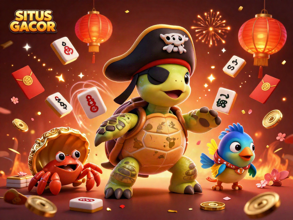 Spin to win with SITUS GACOR gaming adventure featuring vibrant slot reels and lively characters.