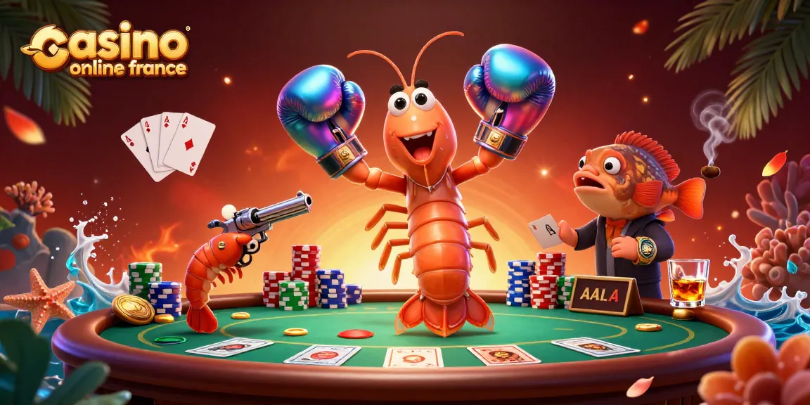 Jouez et gagnez sur le casino en ligne France avec ce personnage coloré et des jetons de poker.