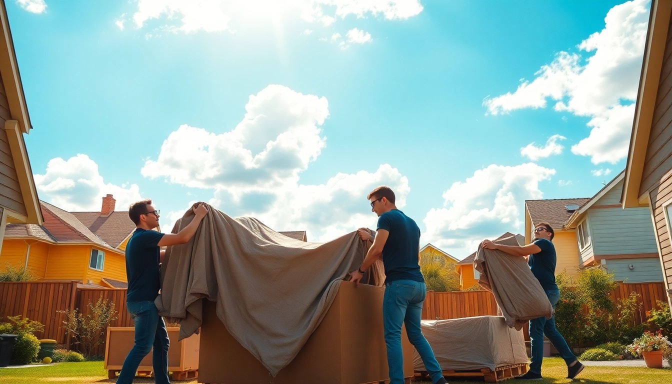 Efficient Residential Moving Services showcased as professional movers packing items expertly.