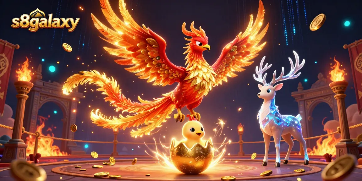Engage in thrilling gameplay at s8galaxy with a dynamic casino-themed illustration featuring vivid characters and game elements.