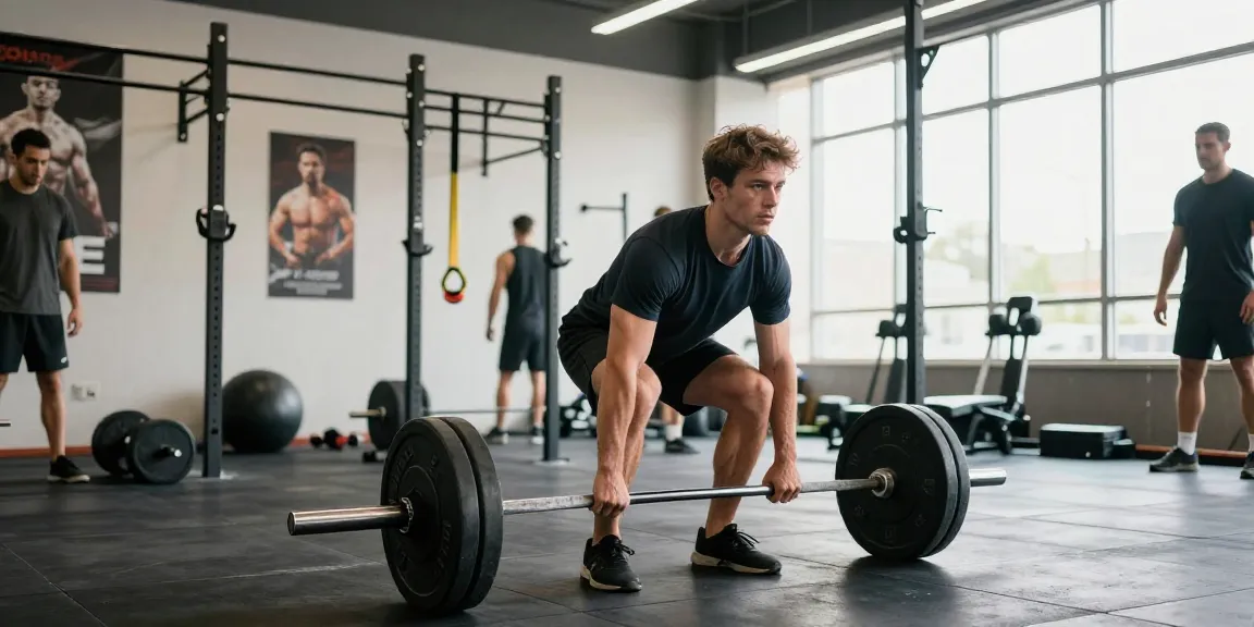 Man training at the pharmaqo shop gym, showcasing strength and dedication during a deadlift exercise.