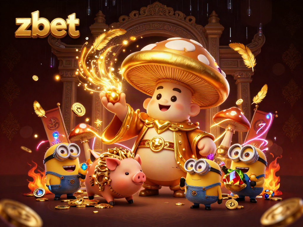 ZBET casino, where magical creatures weave golden opportunities through vibrant games of chance.