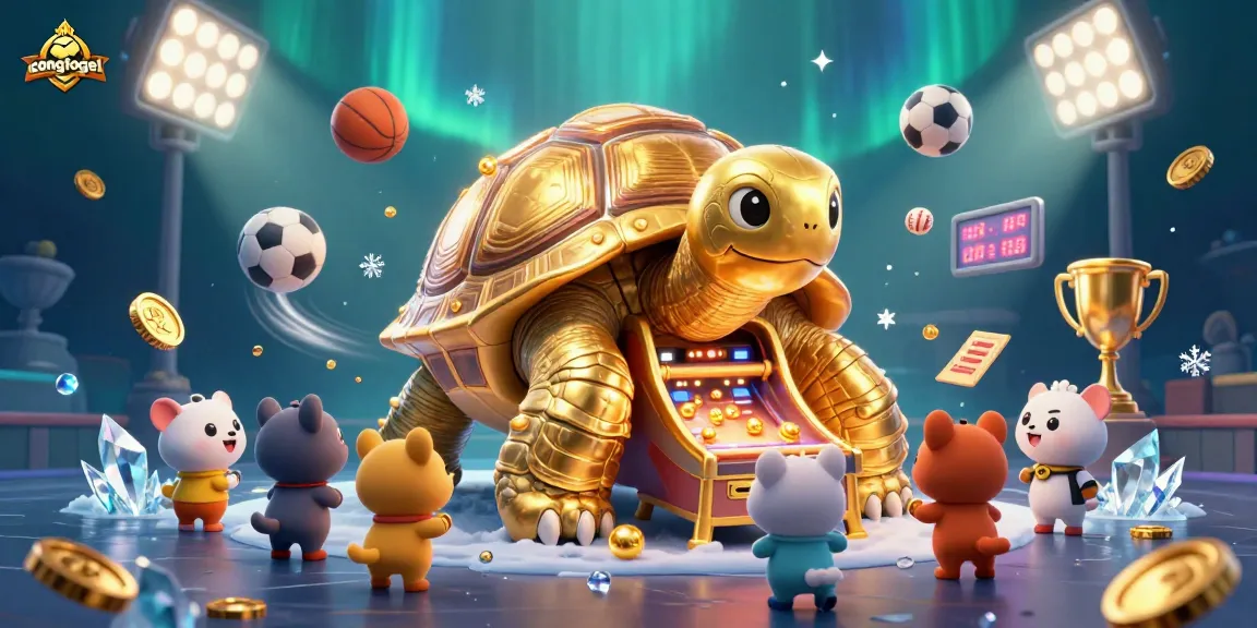 Experience the thrill of congtogel with a golden tortoise pinball game amid exciting sports elements.