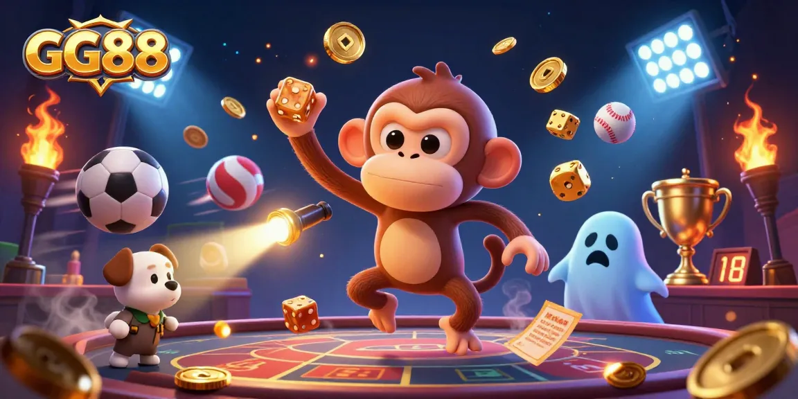 Experience the thrilling world of GG88 as a mischievous ghost and puppy embark on an adventure in a haunted casino.