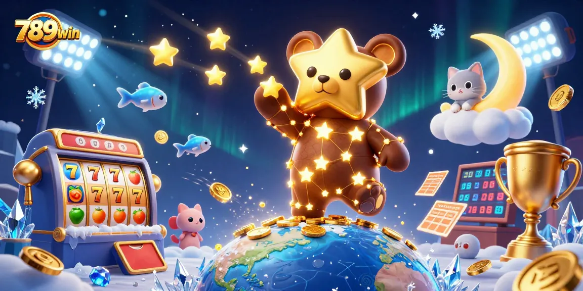 Join 789win for exciting jackpot gameplay as the constellation bear collects gold coins!