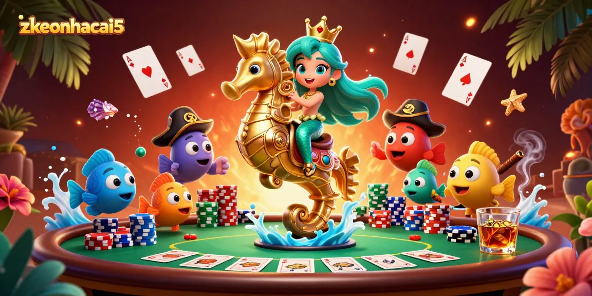 Engage in high-stakes poker adventures with zkeonhacai5 featuring a vibrant 3D casino scene.