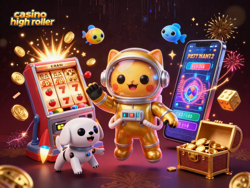 Experience the excitement of casino high roller gaming with dynamic visuals and vibrant elements.