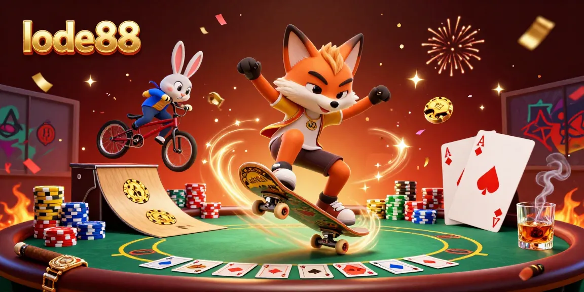 Join the excitement with lode88, featuring vibrant casino symbols and dynamic gambling action!