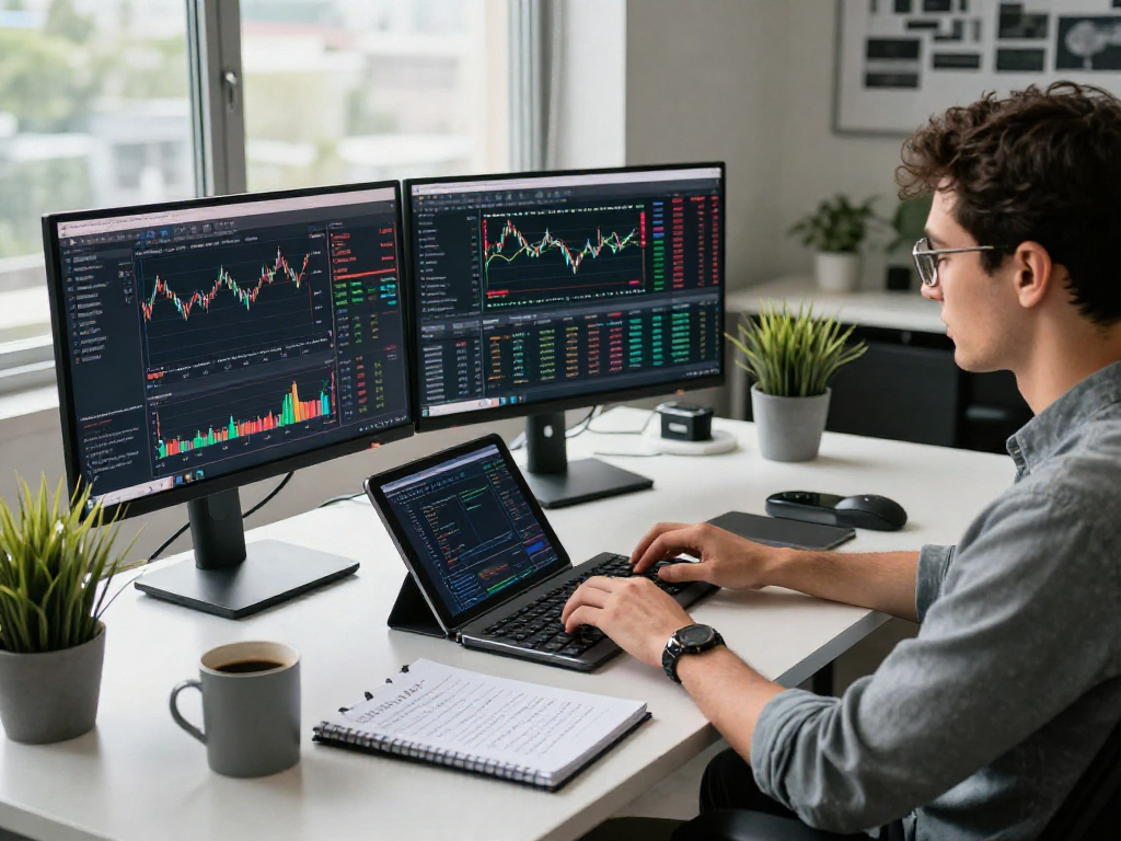 Real-time market data analysis using India stock WebSocket API in a modern fintech workspace.